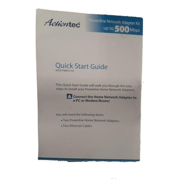 Actiontec Powerline Network Adapter Kit PWR511K01, 500 Mbps 4 Network Adapters - Picture 6 of 6